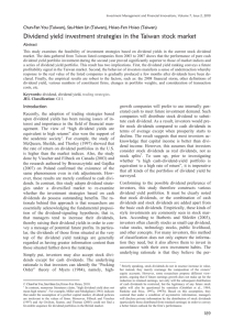 Dividend yield investment strategies in the Taiwan stock market