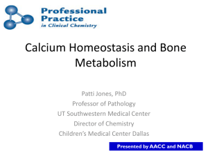 Calcium Homeostasis and Bone Matabolism