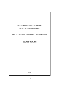 ome 212- business environment - The Open University of Tanzania