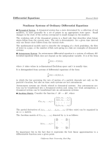 Differential Equations Nonlinear Systems of Ordinary Differential