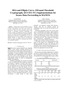 RSA and Elliptic Curve- ElGamal Threshold Cryptography (ECCEG