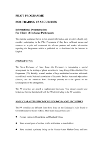 PILOT PROGRAMME FOR TRADING US SECURITIES