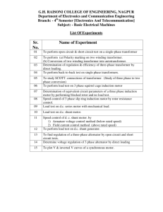 Sr. No. Name of Experiment