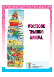 Workbooks Training Manual - Department of Basic Education