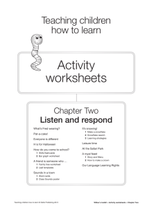 Activity worksheets