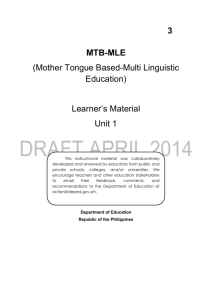 3 MTB-MLE (Mother Tongue Based-Multi Linguistic Education