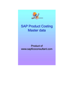 CO Product costing Master data