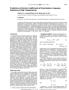 Prediction of Activity Coefficients of Electrolytes in Aqueous