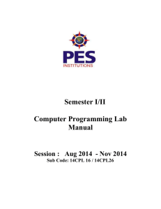 Semester I/II Computer Programming Lab Manual