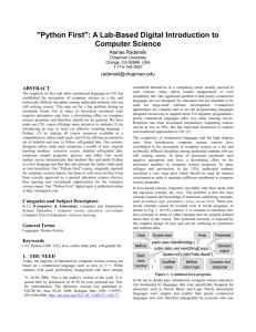 "Python First": A Lab-Based Digital Introduction to Computer Science