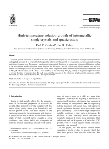 High-temperature solution growth of intermetallic single crystals and