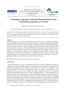 Proposing an Aggregate Production Planning Model by Goal