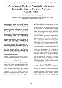 An Alternate Model of Aggregate Production Planning for Process