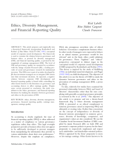 Ethics, Diversity Management, and Financial Reporting Quality
