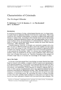 Characteristics of Criminals