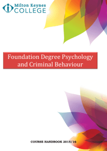 Foundation Degree Psychology and Criminal Behaviour