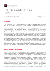 The M4D opportunity in India: Companies act 2013