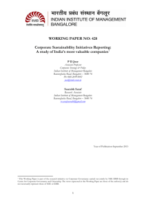 WORKING PAPER NO: 428 Corporate Sustainability Initiatives