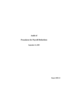 Audit of Procedures for Payroll Deductions