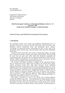 Liberal Norms and Global Environmental Governance