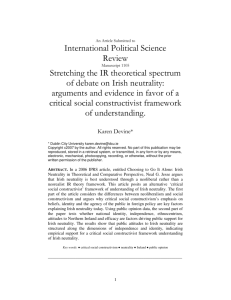 International Political Science Review Stretching the IR