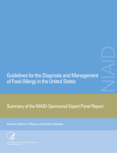 Guidelines for the Diagnosis and Management of Food Allergy in the