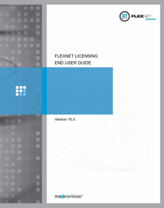 Manual: FLEXnet Licensing End User Guide - GEO