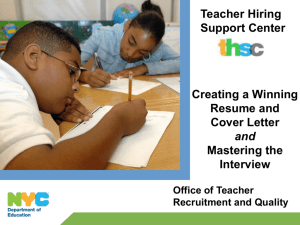 Creating a Winning Resume and Cover Letter and Mastering the