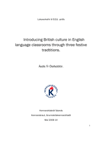 Introducing British culture in English language classrooms