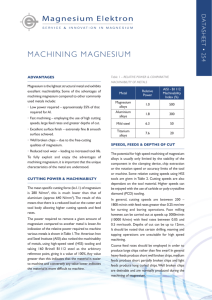 machining magnesium - Magnesium Elektron