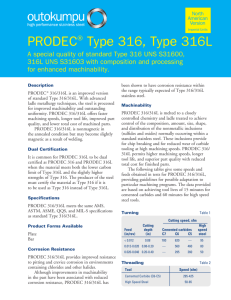 PRODEC® Type 316, Type 316L