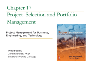 Chapter 17 Project Selection and Portfolio Management