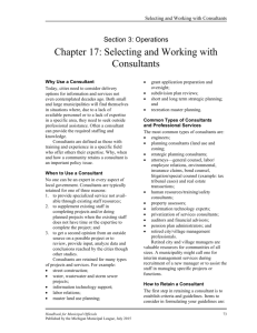 Chapter 17: Selecting and Working with Consultants