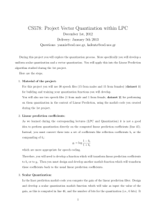 CS578: Project Vector Quantization within LPC
