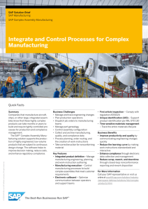 Integrate and Control Processes for Complex