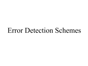Error Detection Schemes