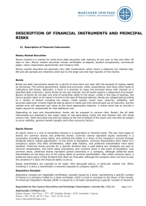Description of Financial Instruments and