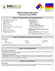 MSDS for Cyclohexyl alcohol