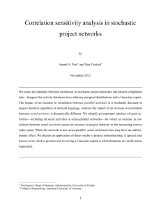 Correlation sensitivity analysis in stochastic project networks