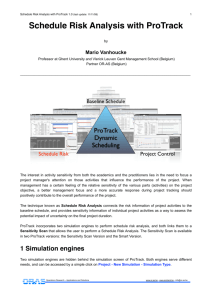 Schedule Risk Analysis with ProTrack