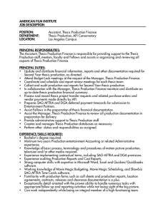 Assistant,Thesis Production Finance