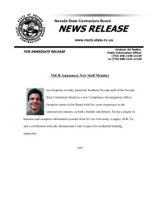 news release - Nevada State Contractors Board