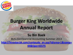 Burger King Worldwide Annual Report