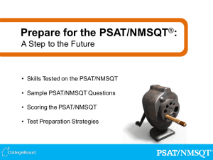 CollegeBoard PPT Prepare for the 2013 PSAT NMSQT