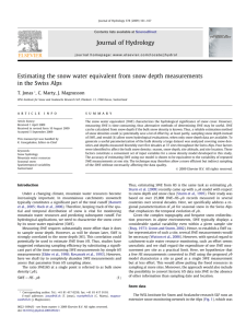 Estimating the snow water equivalent from snow depth