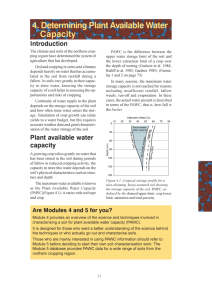 4. Determining Plant Available Water Capacity
