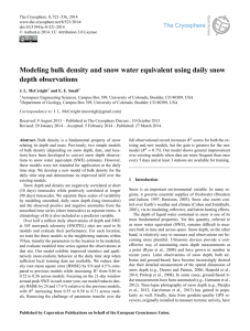 Modeling bulk density and snow water equivalent