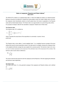 Note on Laspeyres, Paasche and Fisher Indices1