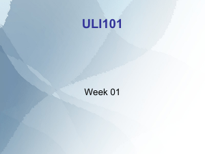 ULI101 - Seneca - School of Information & Communications