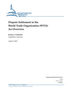 Dispute Settlement in the World Trade Organization (WTO): An